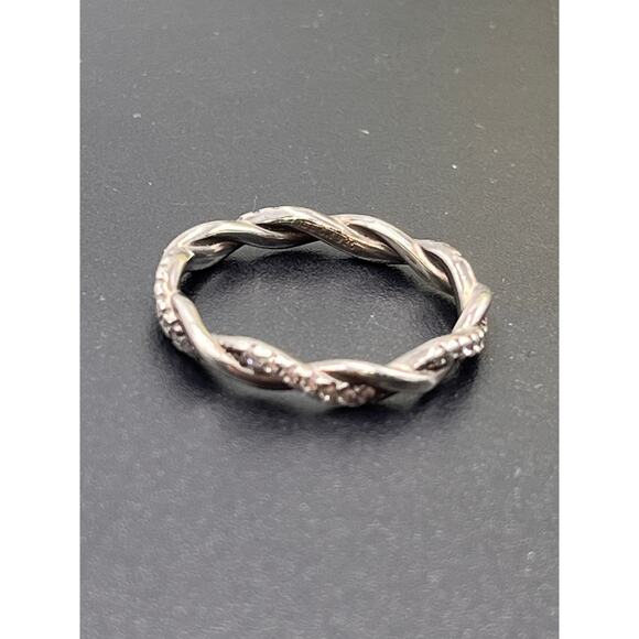 IBB Designer Signed 925 Sterling Silver CZ Infinity Twisted Band Ring Sz 9.25 - Picture 6 of 8